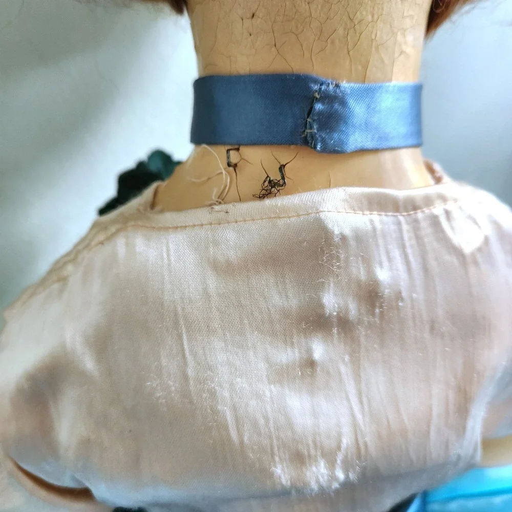 Antique French Boudoir Doll Large Composition Face‎ Art Deco Hollywood Regency - Picture 11 of 12